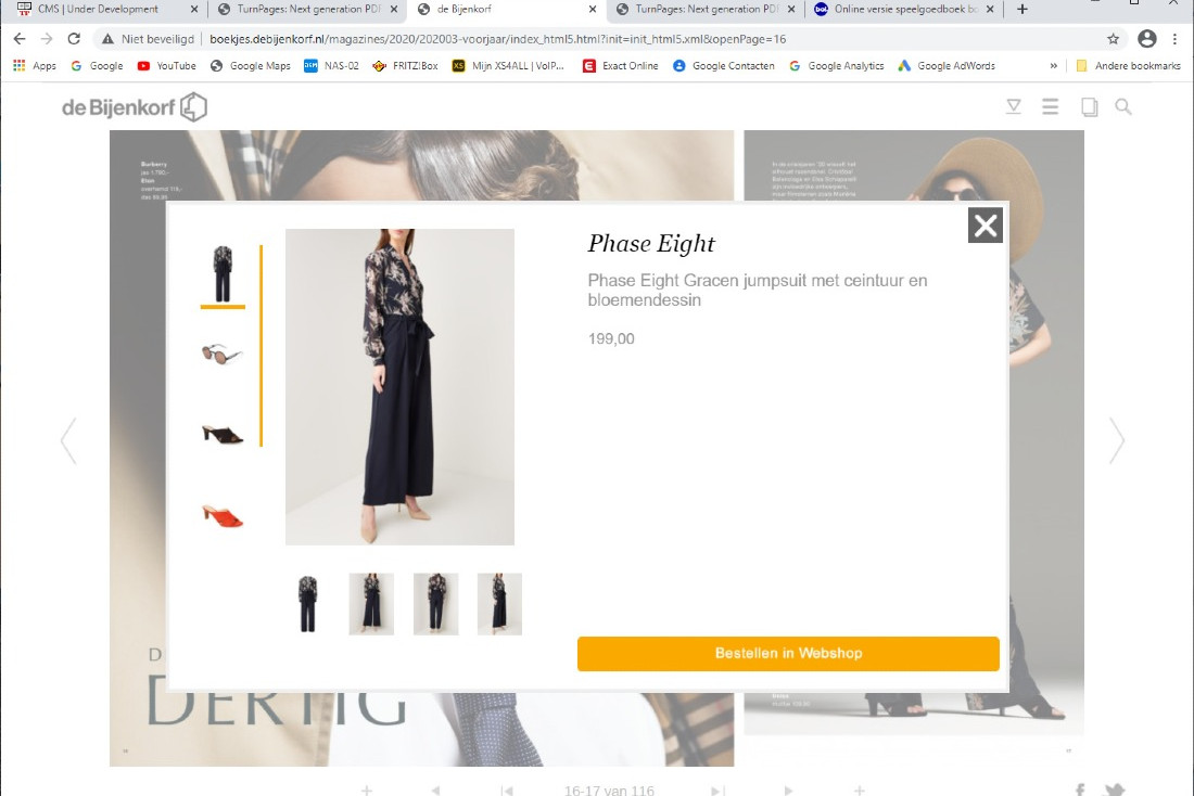 Voorbeeld van Cross-Sells en Deep-Sells Voorbeeld van Cross-Sells en Deep-Sells in een Product Ovelay